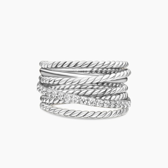 David Yurman diamond crossover ring - size 7 - Picture 2 of 4